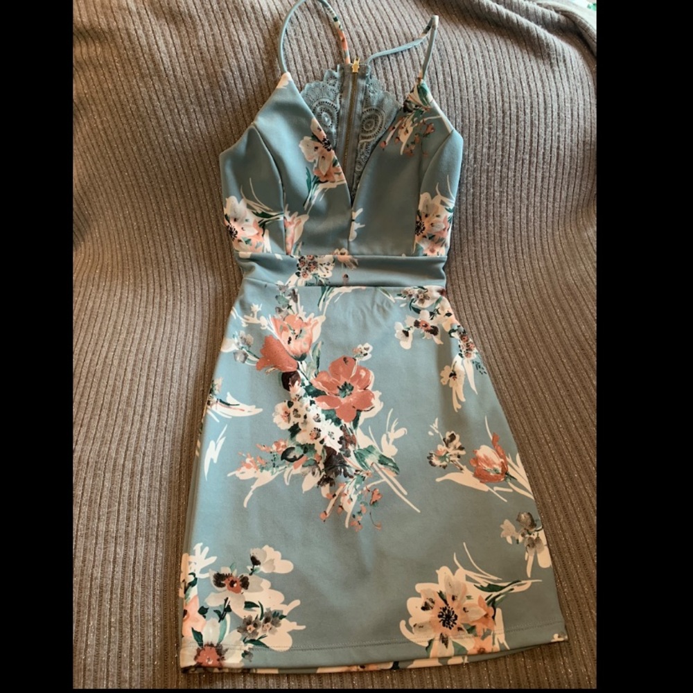Floral Sky Blue Dress